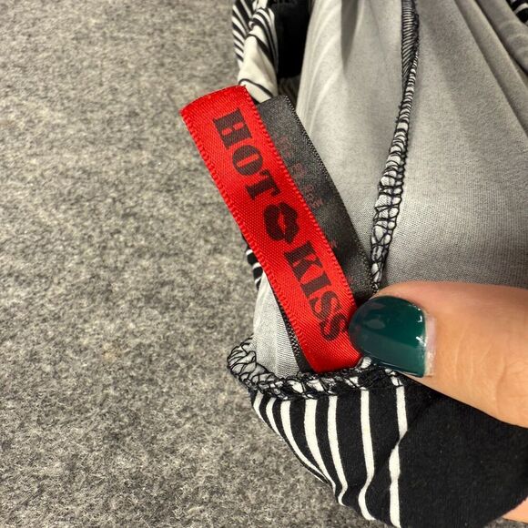 Hot Kiss Pants Women XL Black Striped High Rise Chino Flat Front Belted Casual - Picture 6 of 8